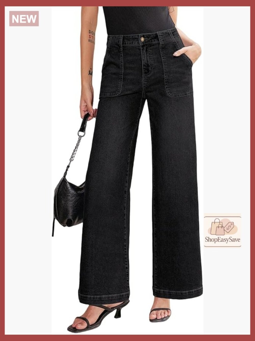 High Rise Wide Leg Jeans Stretchy Baggy Denim Straight Leg Womens Pants Y2K
